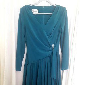 Vintage 80s Teal Lilli Diamond Dress